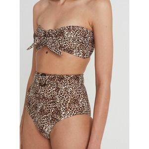 Faithfull The Brand Charlie Leopard Print 2 Piece Bikini S Top XS Bottom